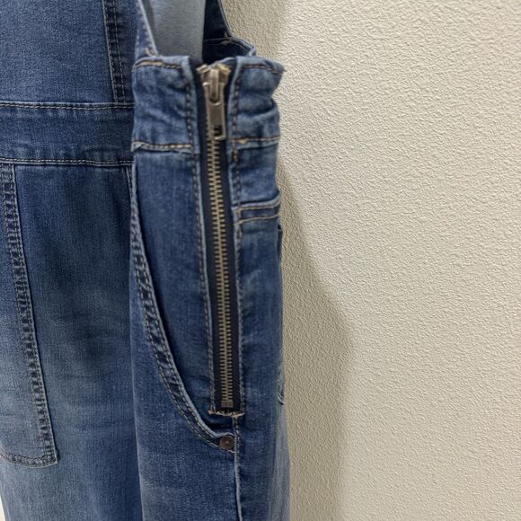 Wallflower Overalls Womens XL Blue Flare Stretch Modern Boho Festival Denim - Picture 5 of 16